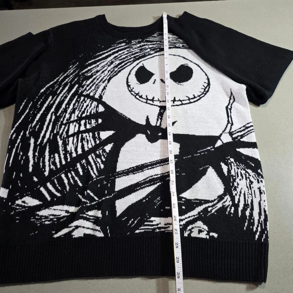 Disney Nightmare Before Christmas Jack Skellington Knit Sweater Black White 2X